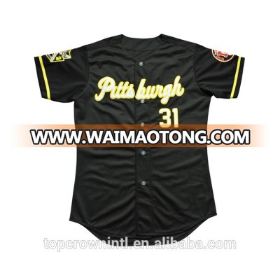 YJ31 Good Quality Stitched Black Baseball Jersey