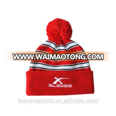 K11 Good Quality 100% Acrylic Logo Embroidered Sport Team Beanie Hat