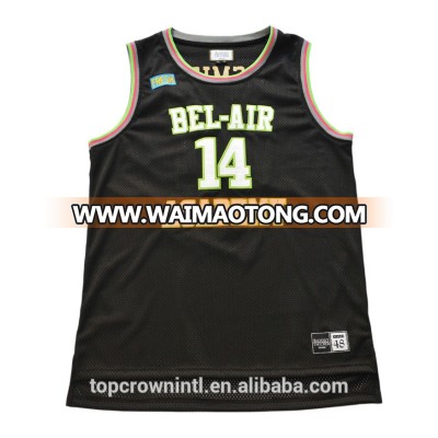 Custom Tackle Twill Black Basketball Jersey BJ22