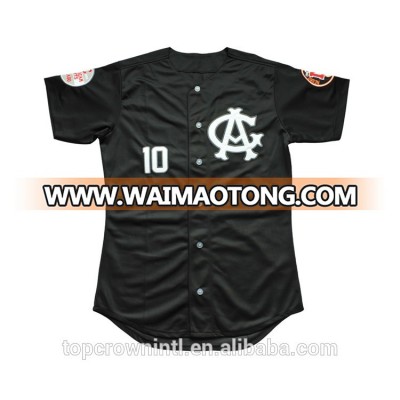 AJ10 Custom Logo Twill Black Softball Jersey