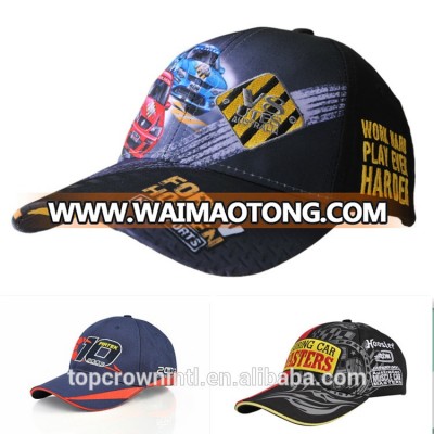 Custom 6 Panels Baseball Style Printed Racing Cap For Men B75