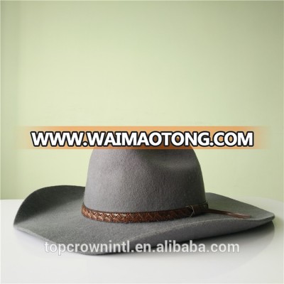 CH68 High Quality Dark Grey Wool Felt Cowboy Hat