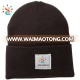 Woven patch twist grain knitting beanies hat acrylic promotion slouch oversized knit beanie black acrylic beanie cap